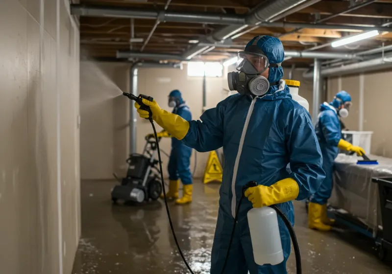 Basement Sanitization and Antimicrobial Treatment process in Roaming Shores, OH