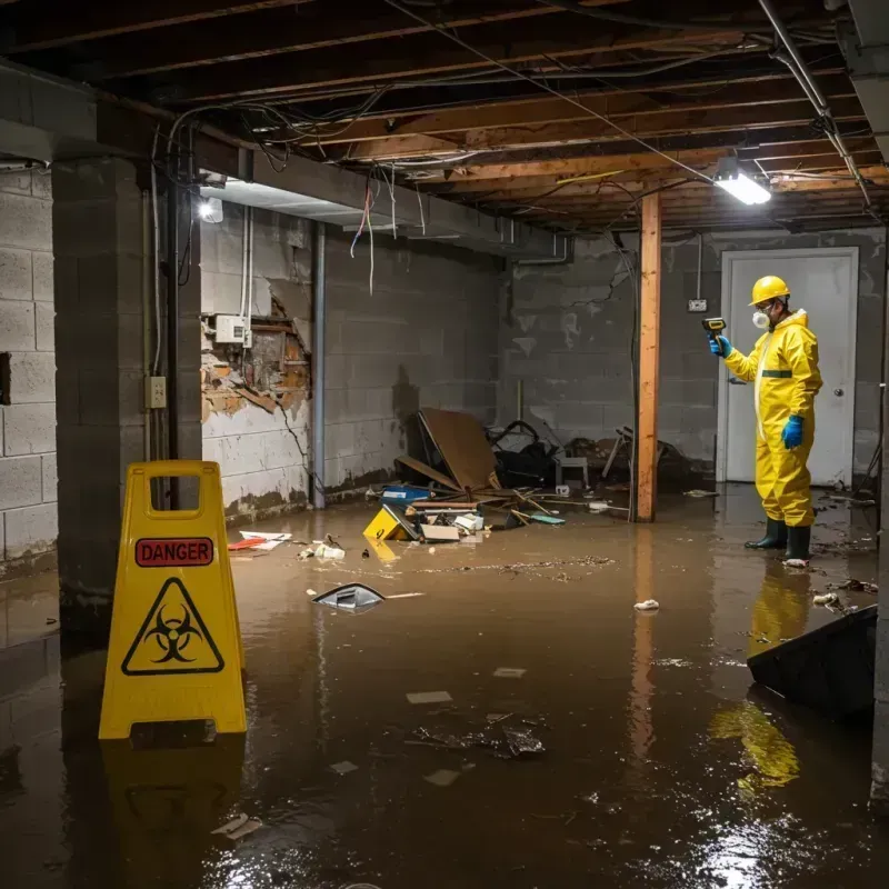 Flooded Basement Electrical Hazard in Roaming Shores, OH Property